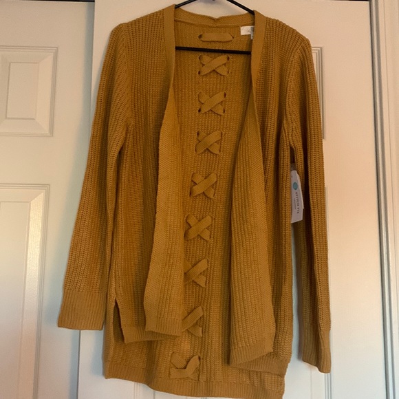 Pinque Sweaters | Nwt Pinque Jamelya Back Detail Cardigan Size Small Sundried Honey Color | Color: Brown | Size: S | Travelqueencnt's Closet